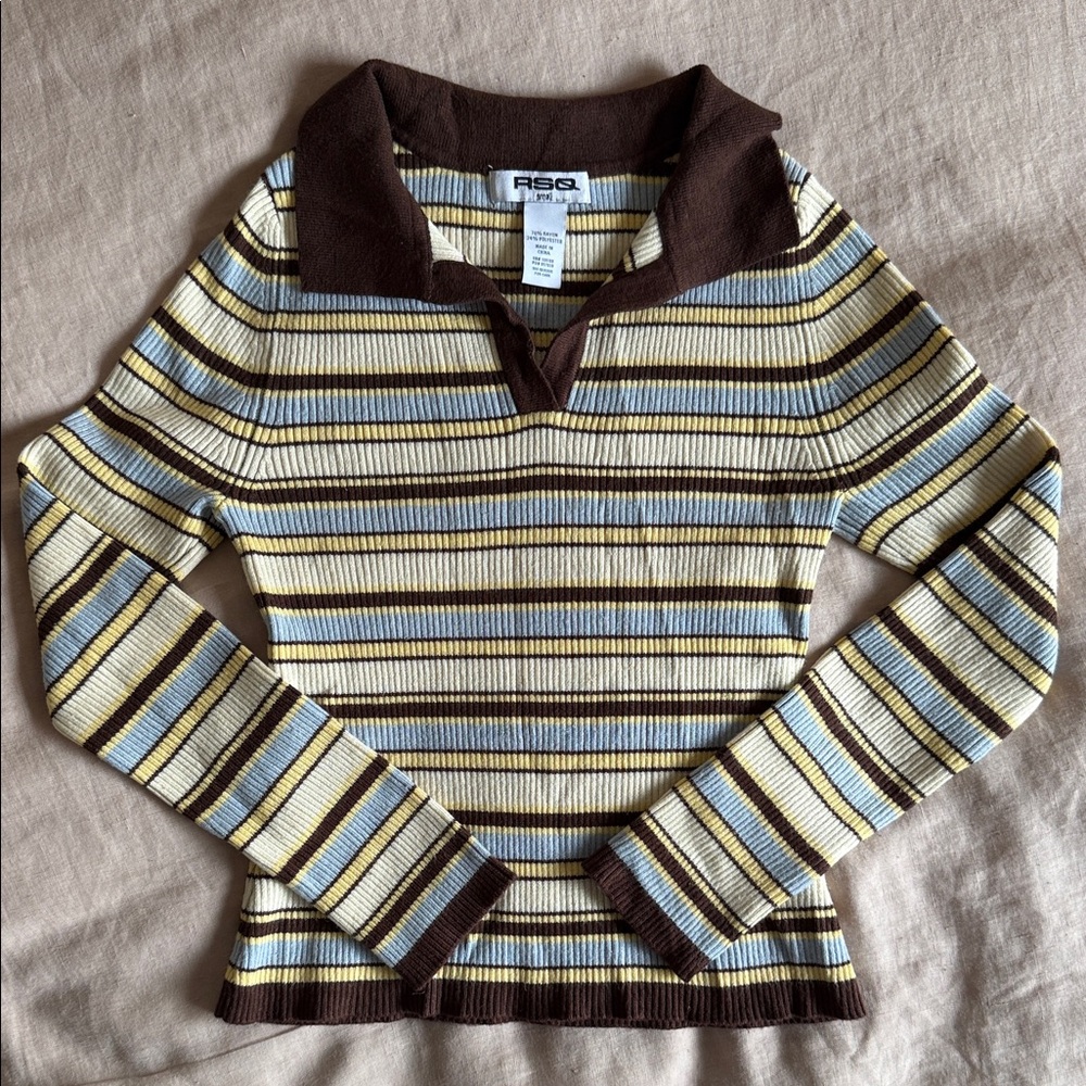 RSQ Multicolor Striped Knit Top